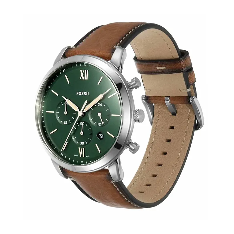 Fossil Neutra Chronograph Dark Green Dial Leather Men's Watch- FS5963